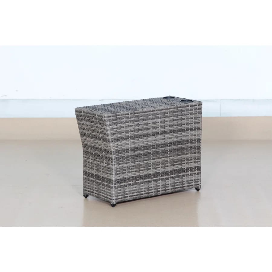 Grey Mix Wicker Outdoor Side Table - 13x33x22"