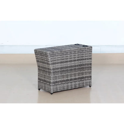 Grey Mix Wicker Outdoor Side Table - 13x33x22"