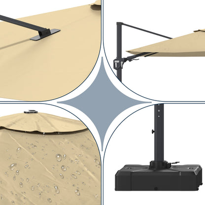 Beige Square Patio Umbrella for Garden and Poolside Shade