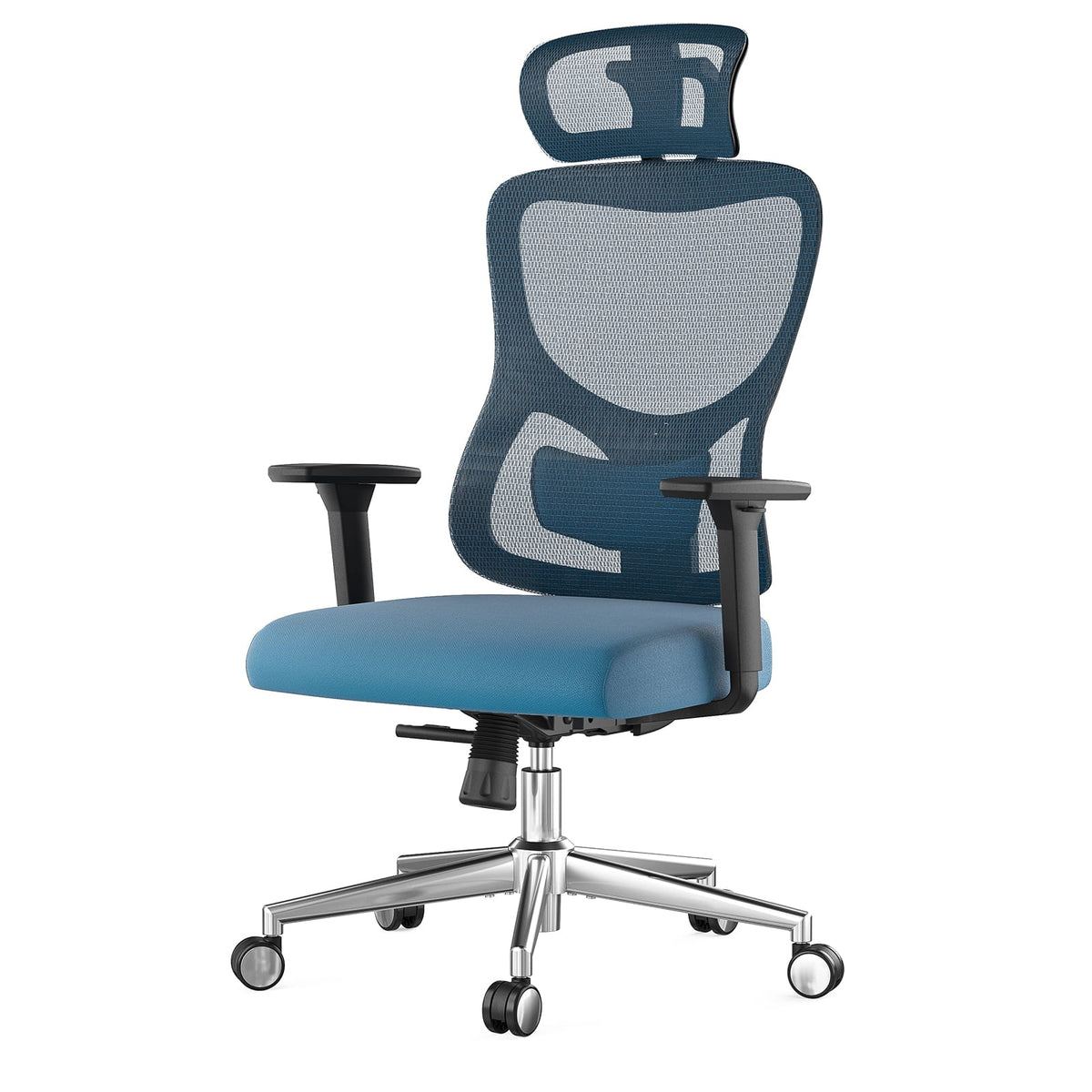 Ergonomic Office Chair - Black & Navy Mesh Desk Chair