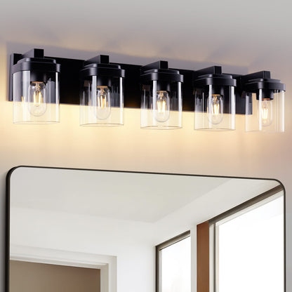 Matte Black Iron Vanity Light Fixture for Bathroom Mirror