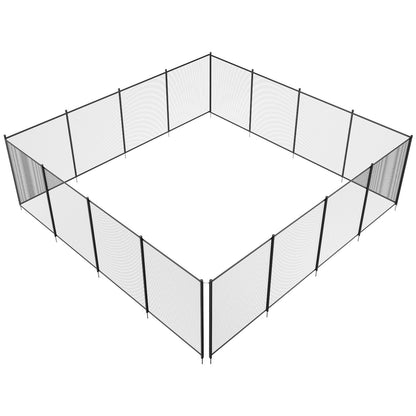 Black PVC Pool Fence for Inground Pools, Easy DIY Safety Barrier