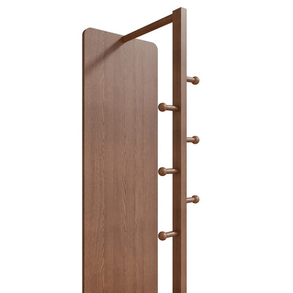 66" Walnut Full Length Mirror with Rotating Hook