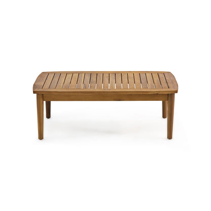 Teak Acacia Wood Loveseat & Coffee Table Set - Outdoor Patio Furniture