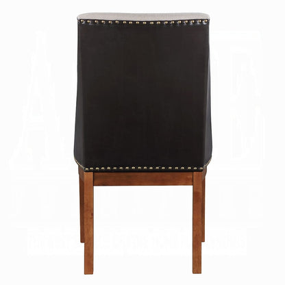 Traditional Brown Wood Dining Chairs Set of 2 Sloped Arms