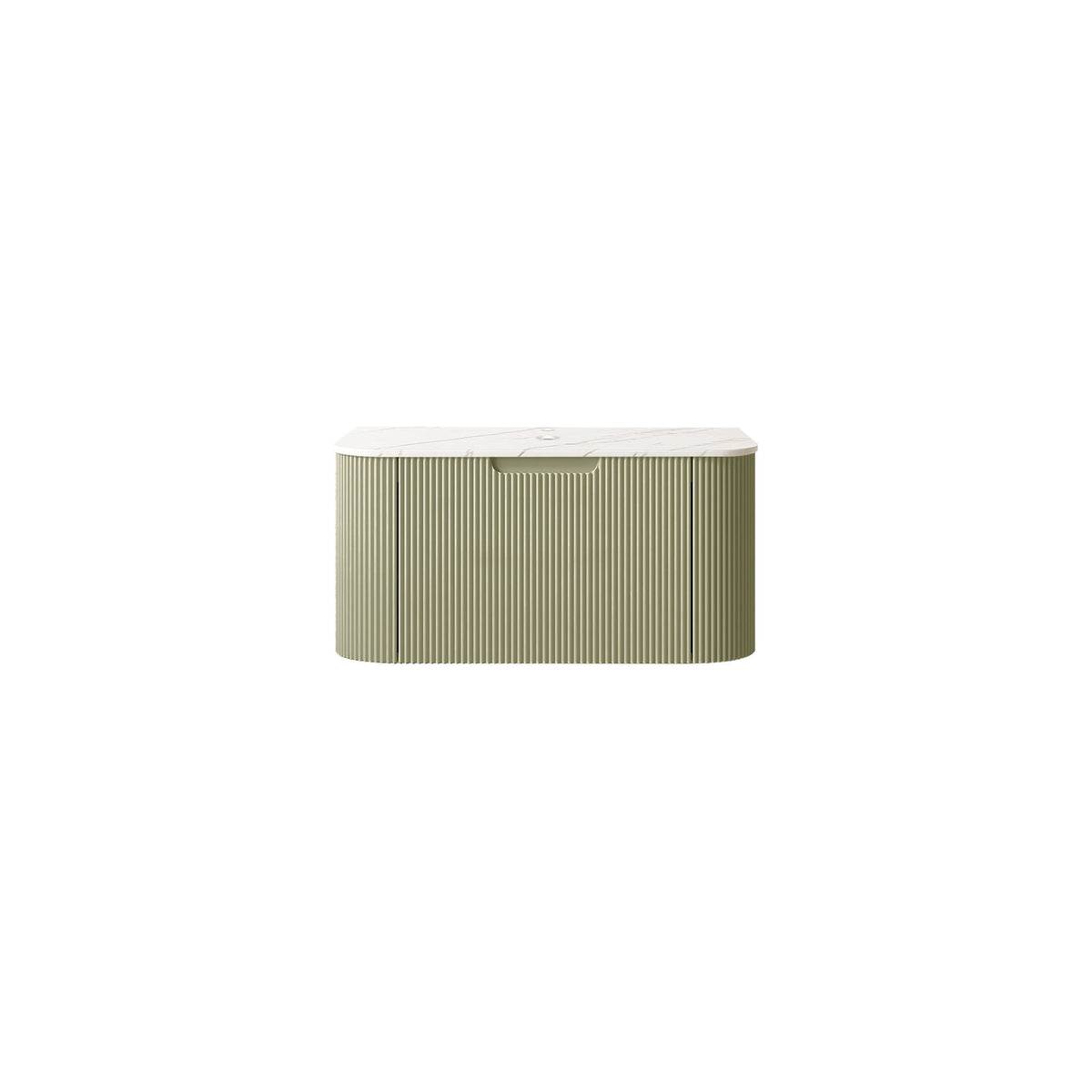 DINA 30" Light Green Bathroom Vanity - Carrara White Marble Countertop