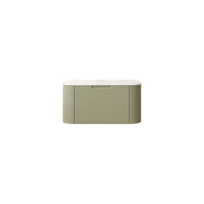 DINA 30" Light Green Bathroom Vanity - Carrara White Marble Countertop