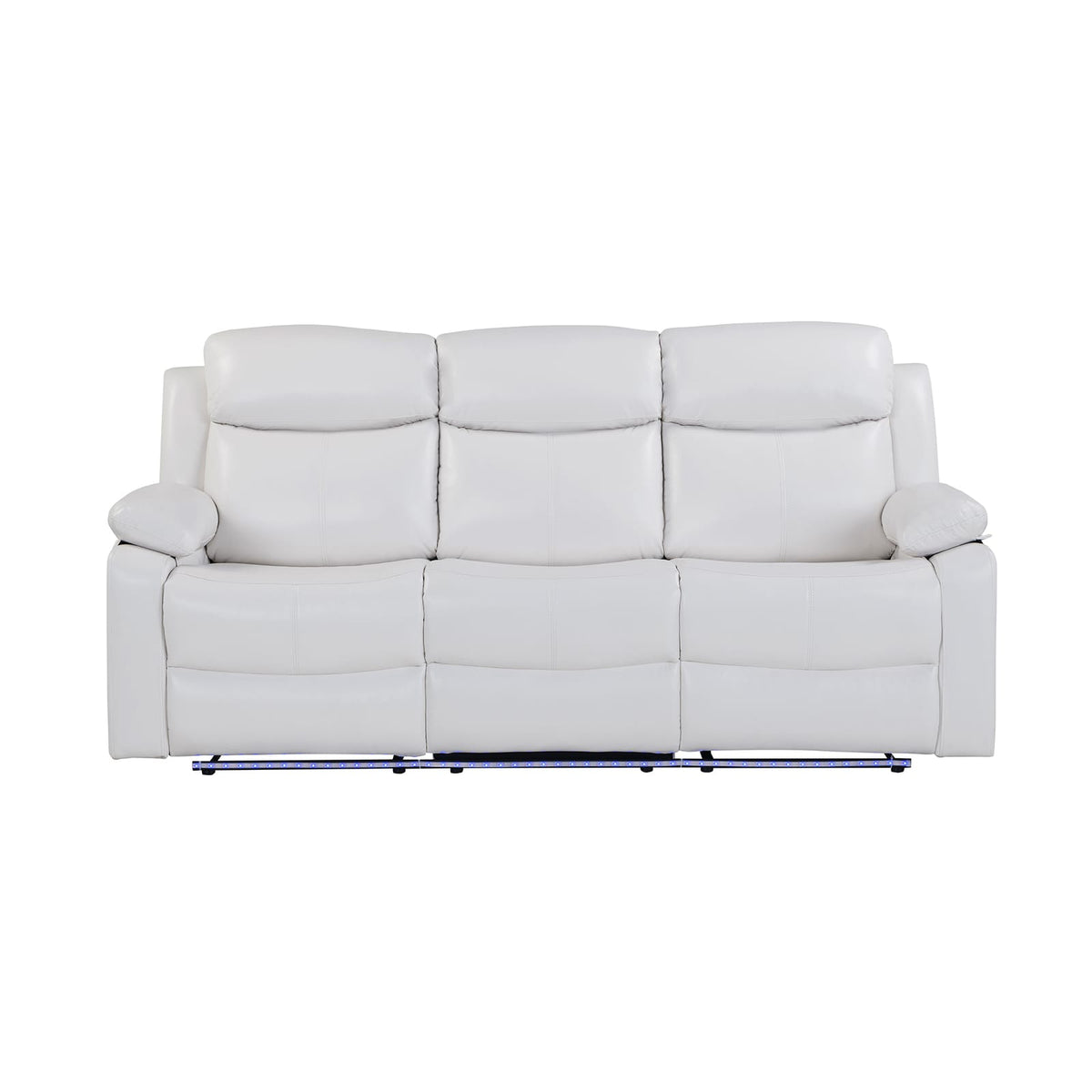 Blanche White 2PC Reclining Sofa and Loveseat with LED Lights and Speaker