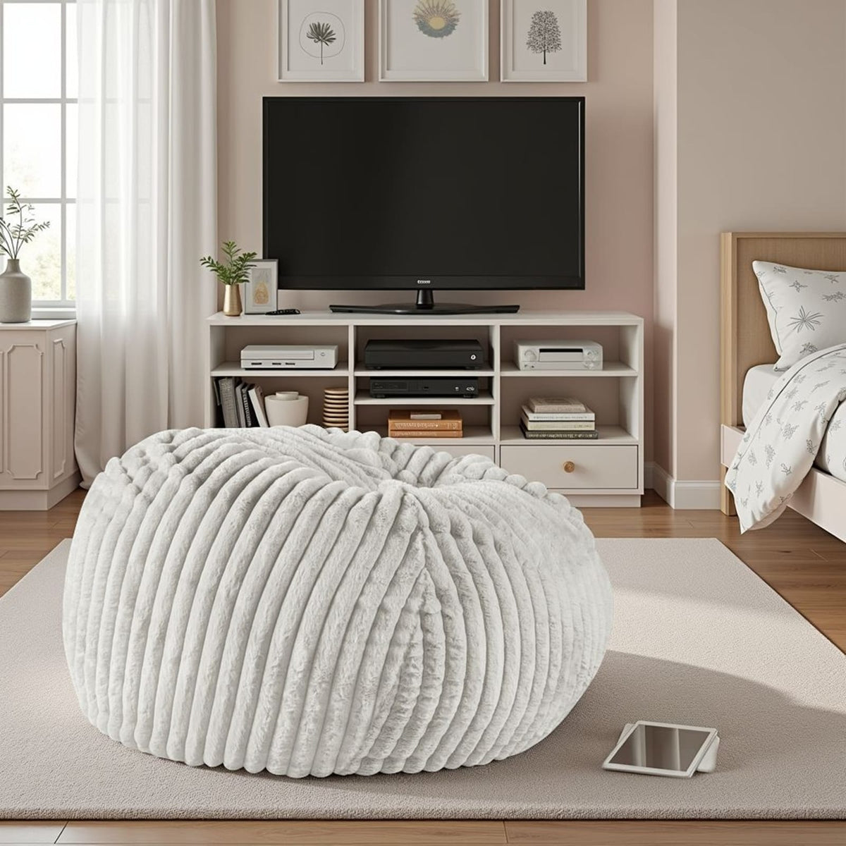 Grey Memory Foam Bean Bag Chair - 40" Wide