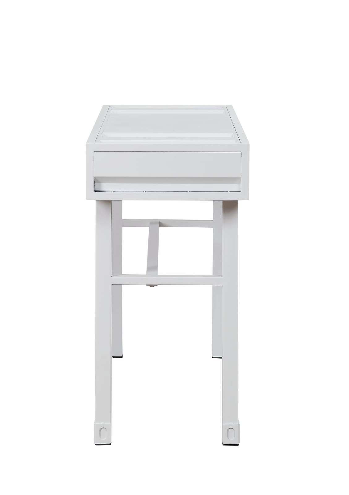 Cargo White Finish Vanity Desk - Storage & Industrial Style