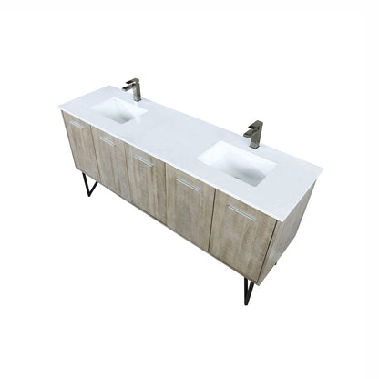 Rustic Acacia Double Bath Vanity - Storage & Faucet Included