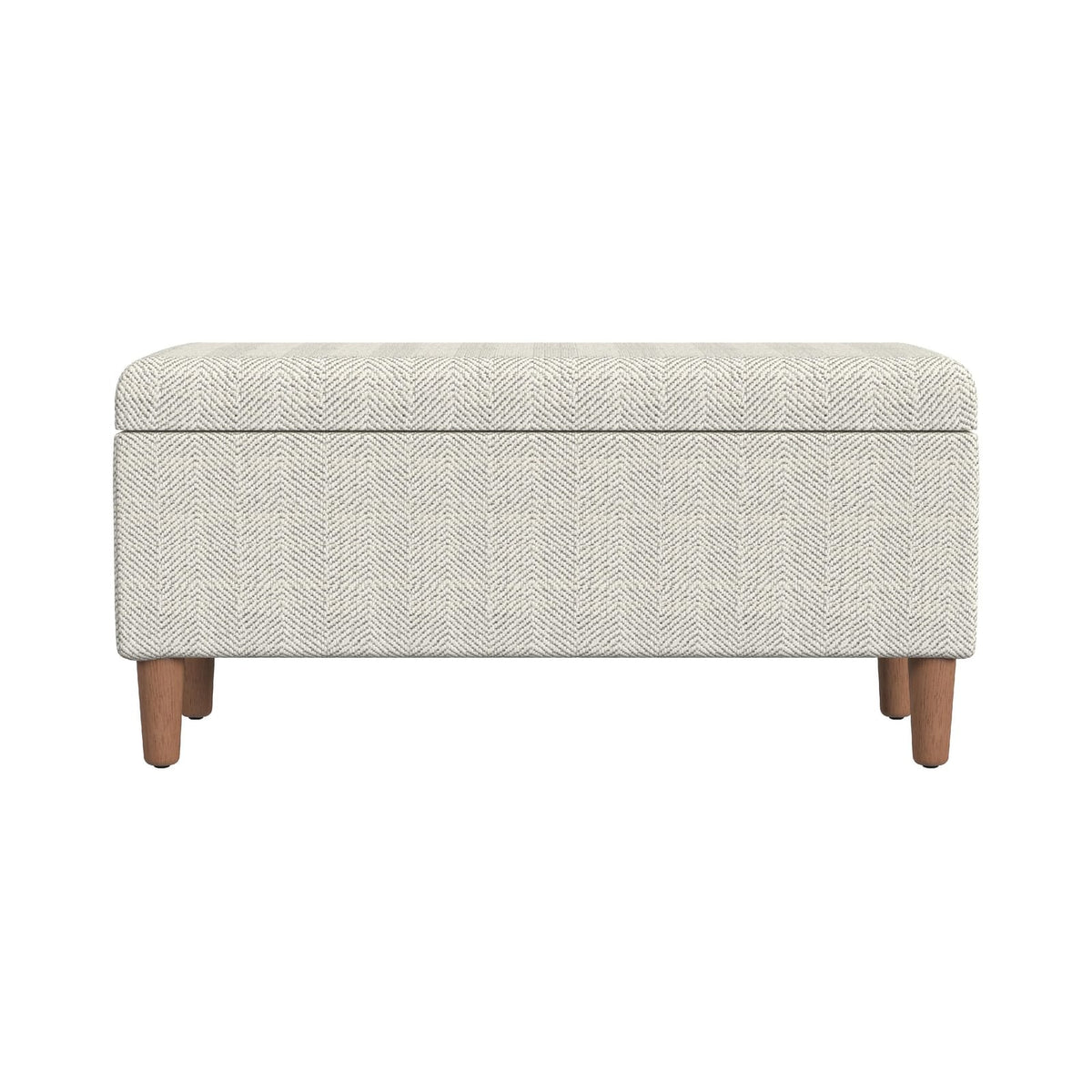 Zia Accent Storage Bench - Cream Chevron Fabric, 36 Inch
