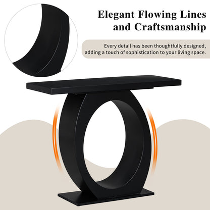 Mirod Stylish Modern Console Table - Black MDF & Acacia