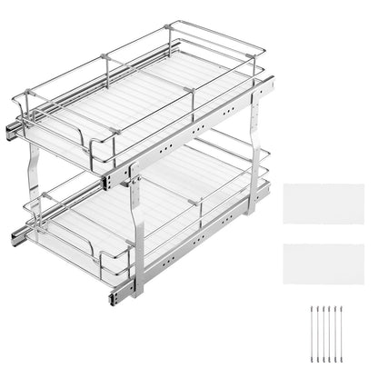 Durable Silver Iron Under Sink Cabinet Organizer Shelf for Storage