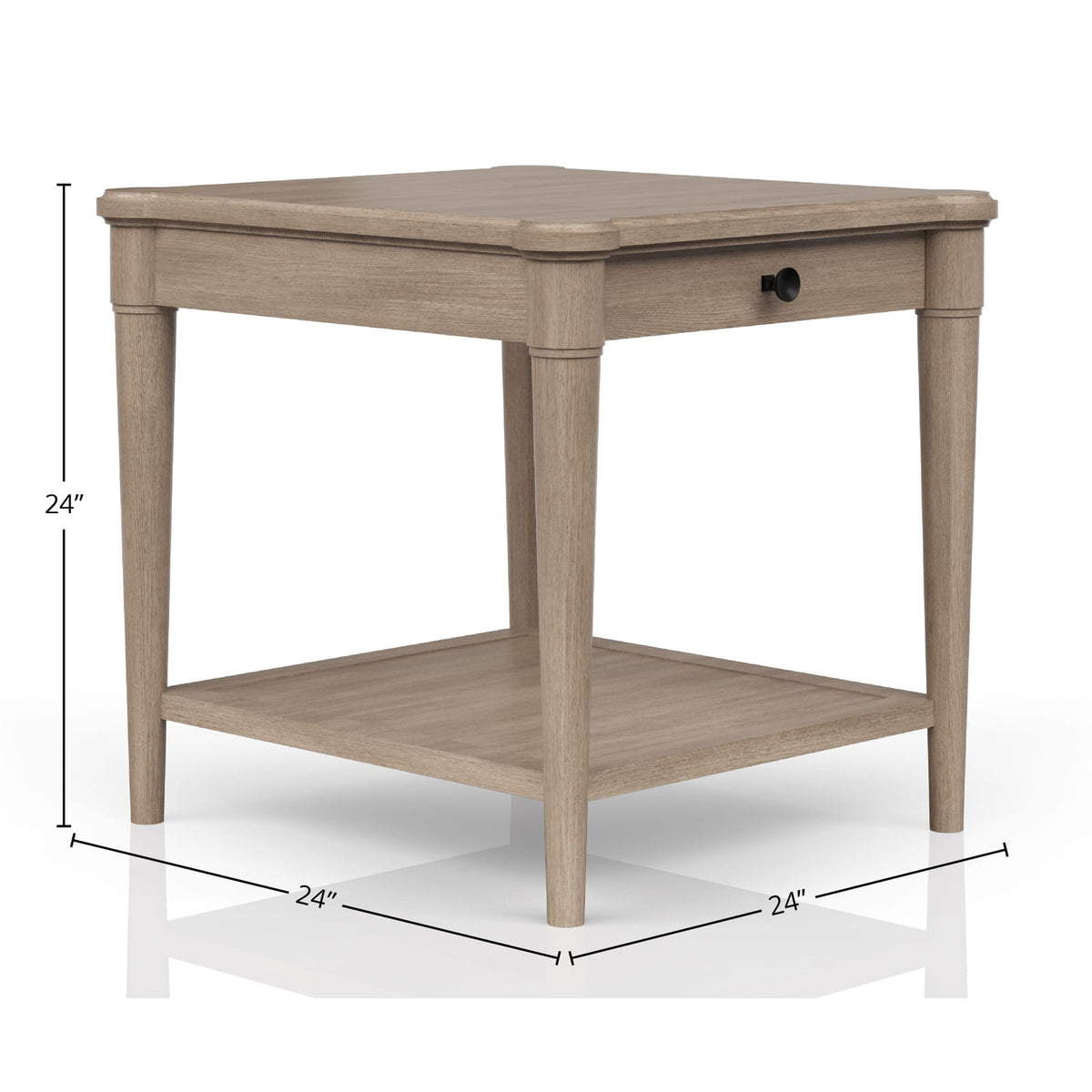 Sand Finish End Table with Storage Drawer for Living Room