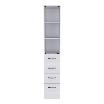 4+ Drawer Bathroom Cabinet - White Freestanding Storage