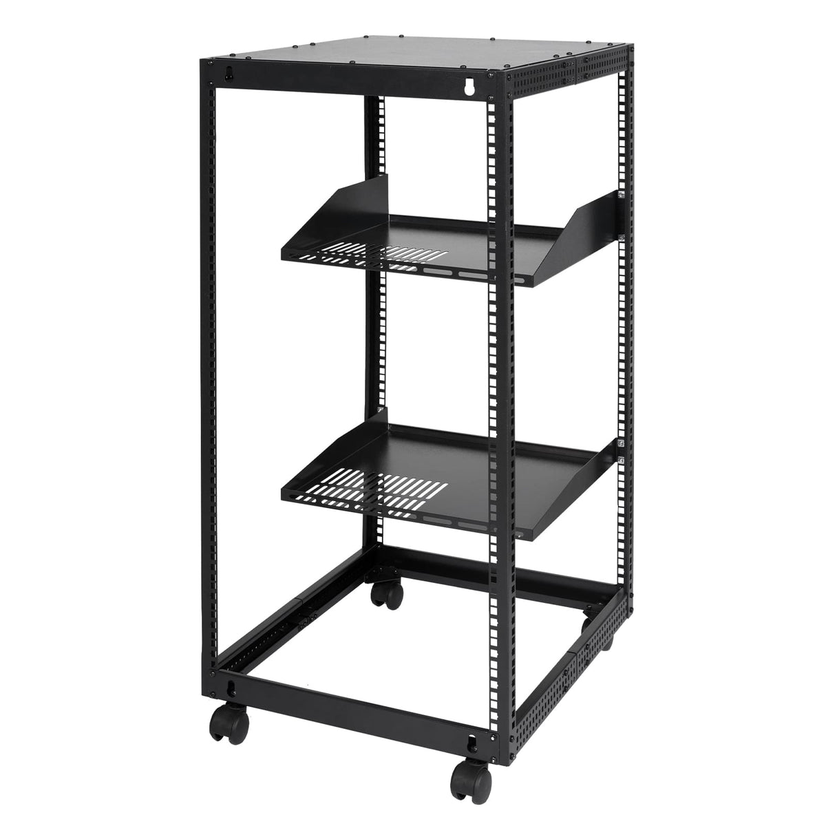 20U Server Rack - Black, Adjustable Depth Storage