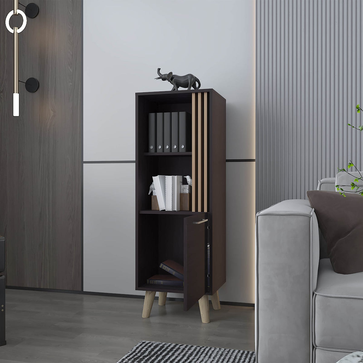 3-4 Shelf Storage Cabinet Multicolor Particle Board