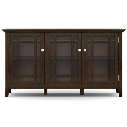 62" Pine Storage Cabinet - Dark Brown Office Cabinet