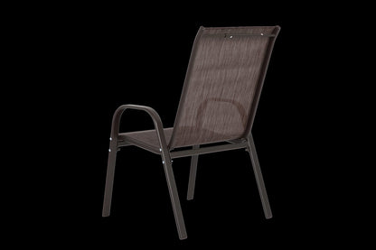 Brown Steel Patio Chairs - Set of 2 Armchairs