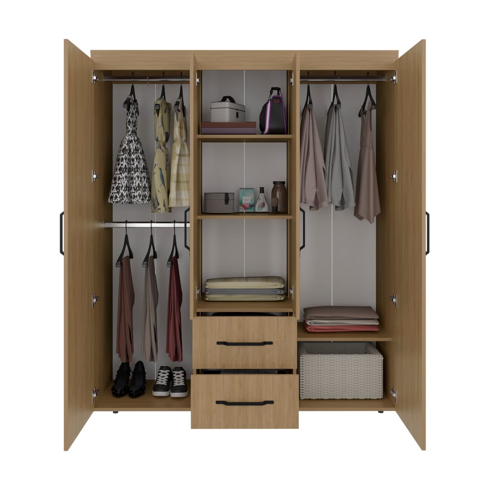 Beige Engineered Wood Dresser - 59" Wide Storage