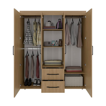 Beige Engineered Wood Dresser - 59" Wide Storage