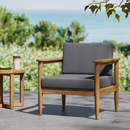 Gavin Club Chair - Dark Grey Acacia Wood Patio Seating
