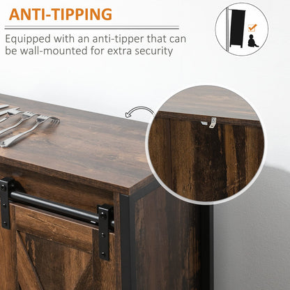 Rustic Brown Industrial Sideboard Buffet Cabinet - Storage Solutions