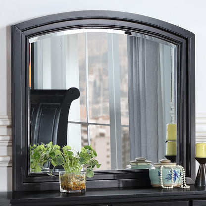 Black Wood Vanity Mirror for Modern Bedroom Renovation