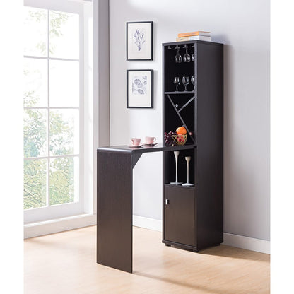 Espresso Bar Cabinet with Wine Storage, 46.5 x 15.5 x 70.75" for Living Room