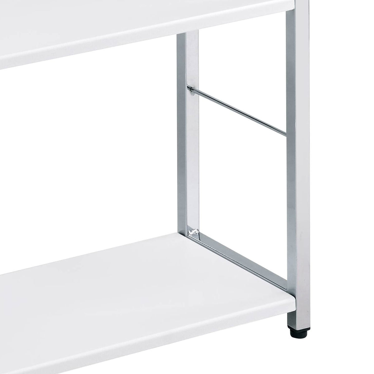 White Silver Modern Wood Metal Bookshelf with 4 Shelves for Living Room