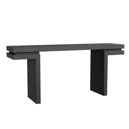 66" Extra Wide Real Wood Veneered Console Table - Black Sofa Table