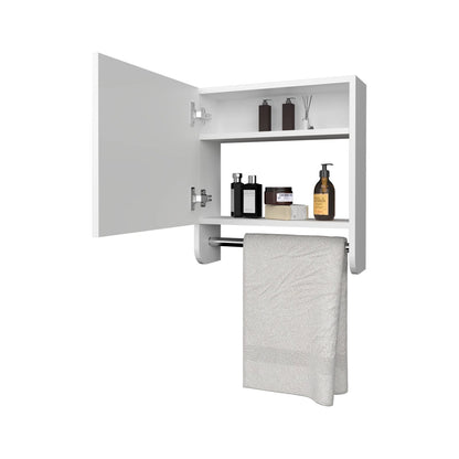 White Medicine Cabinet with Mirror - Bathroom Storage