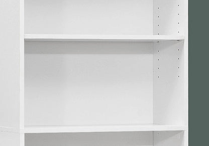 White 72" Bookshelf - 6 Tier Display Shelves for Living Room