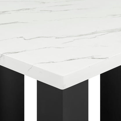 48 Inch Square Dining Table Set - 4 Seats Black Grey White