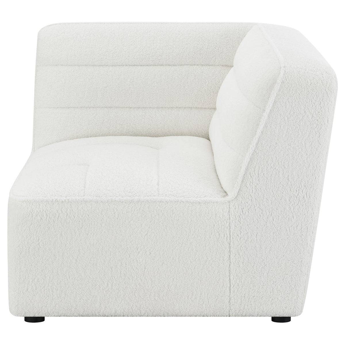 Ivory Upholstered Corner Chair - Modular Accent Seat for Living Room