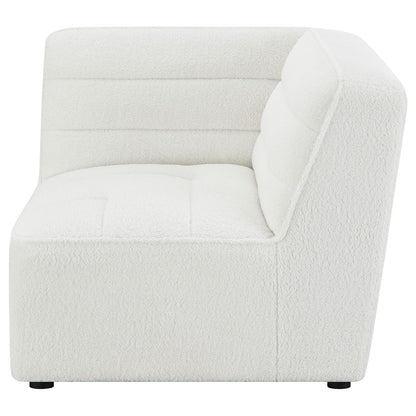 Ivory Upholstered Corner Chair - Modular Accent Seat for Living Room