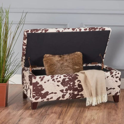 Storage Ottoman - Brown Multi Fabric for Living Room