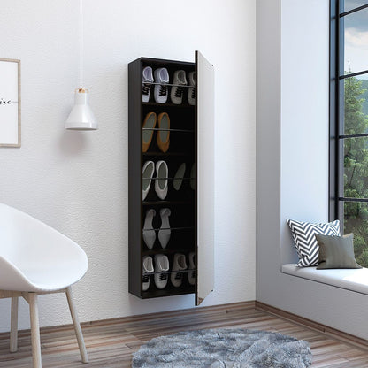 Wall Shoe Rack 54" H, Black - Storage Cabinet