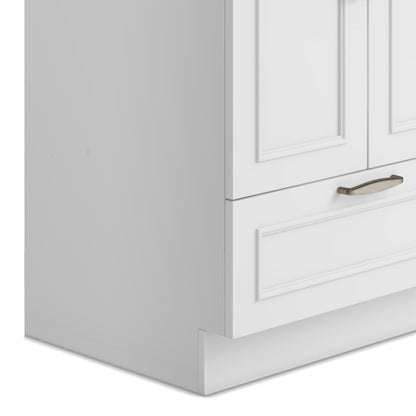 White Laundry Cabinet with Sink - 24" Storage