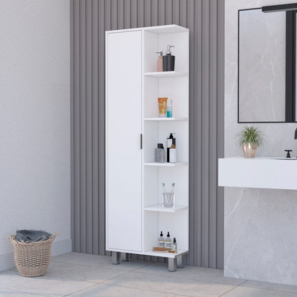 White Bathroom Storage Cabinet - 82" Wide