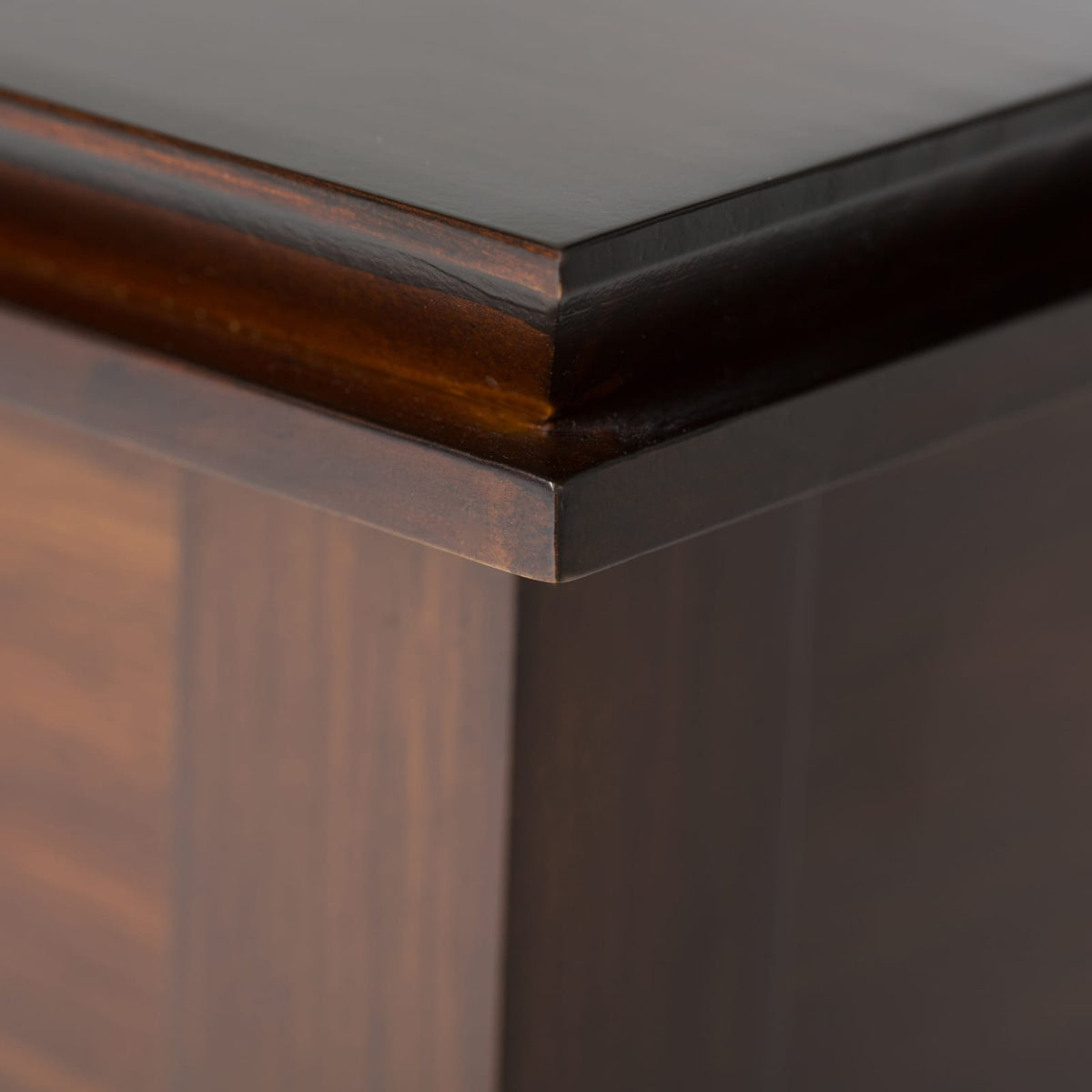 Dark Brown Russet Wood End Table - 20" Height for Living Room