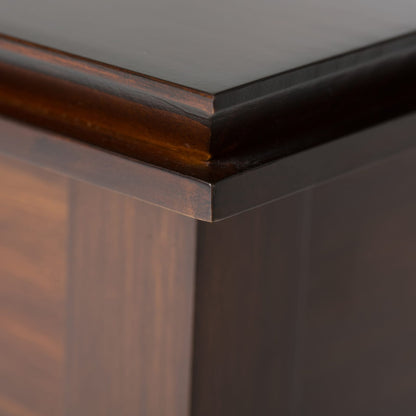 Dark Brown Russet Wood End Table - 20" Height for Living Room