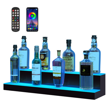 Acrylic LED Bar Shelf - 30 Inch Illuminated Liquor Display