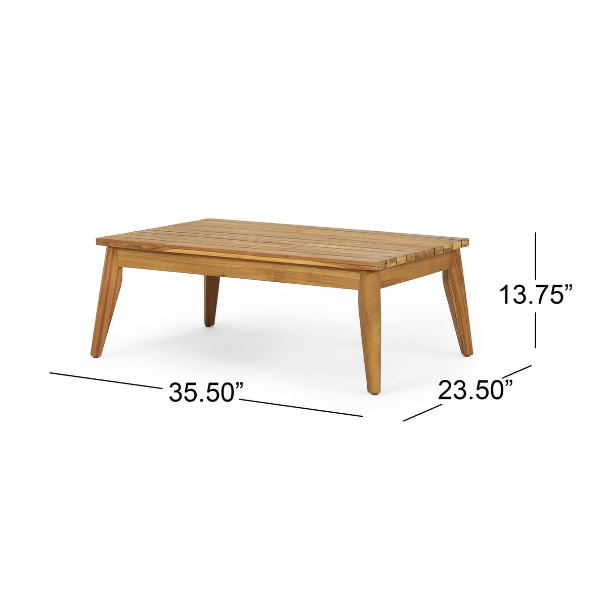 Teak Acacia Wood Chat Set - Loveseat & 2 Chairs, Outdoor Patio Furniture