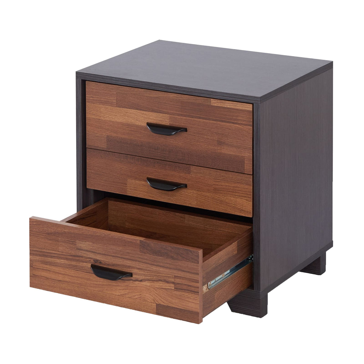 Walnut Accent Table - 3 Drawers, Modern Style