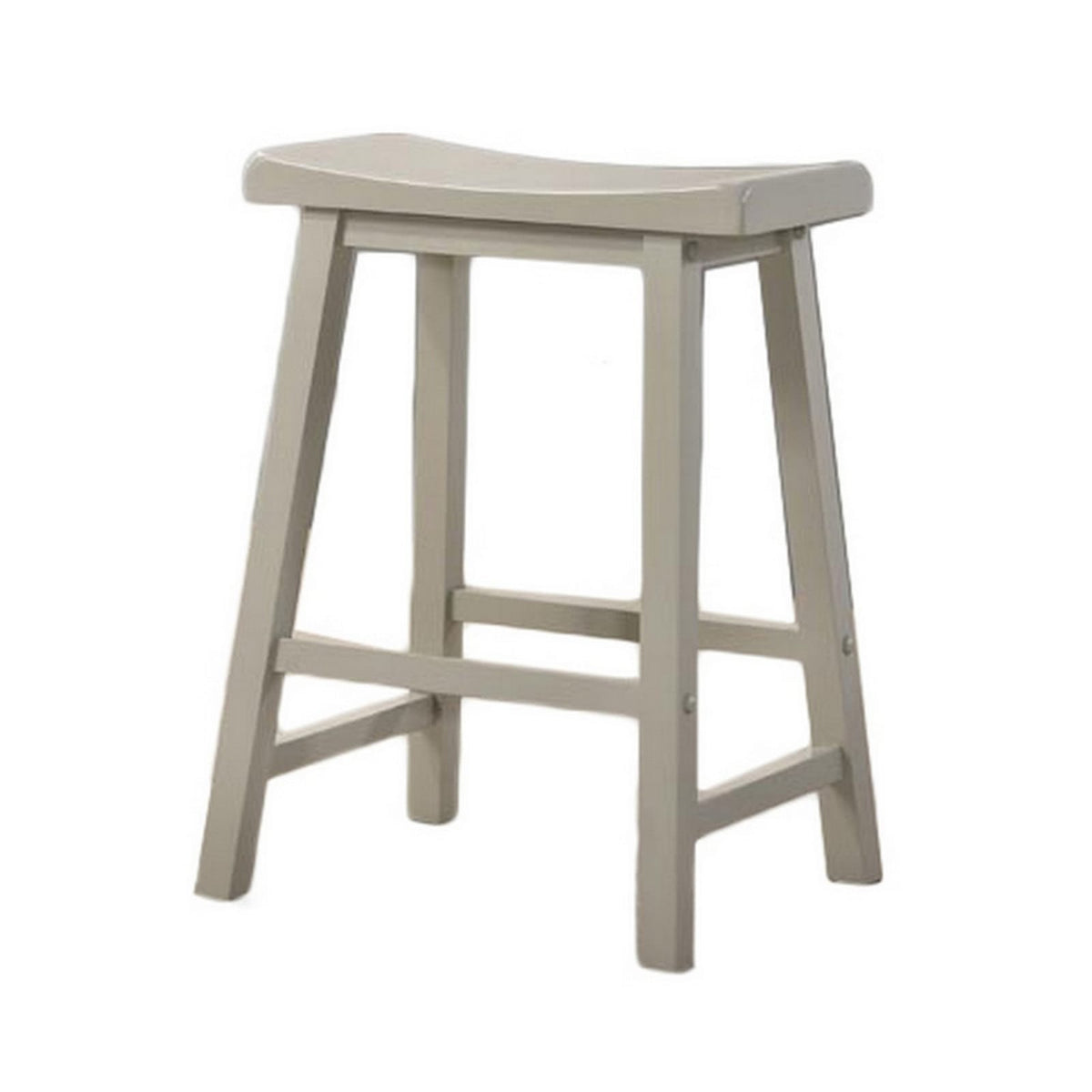 24 Inch Ergonomic Counter Height Stools, Set of 2, Gray - Durable Wood & Synthetic