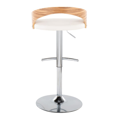 White Faux Leather Barstool Set for Dining Room Seating