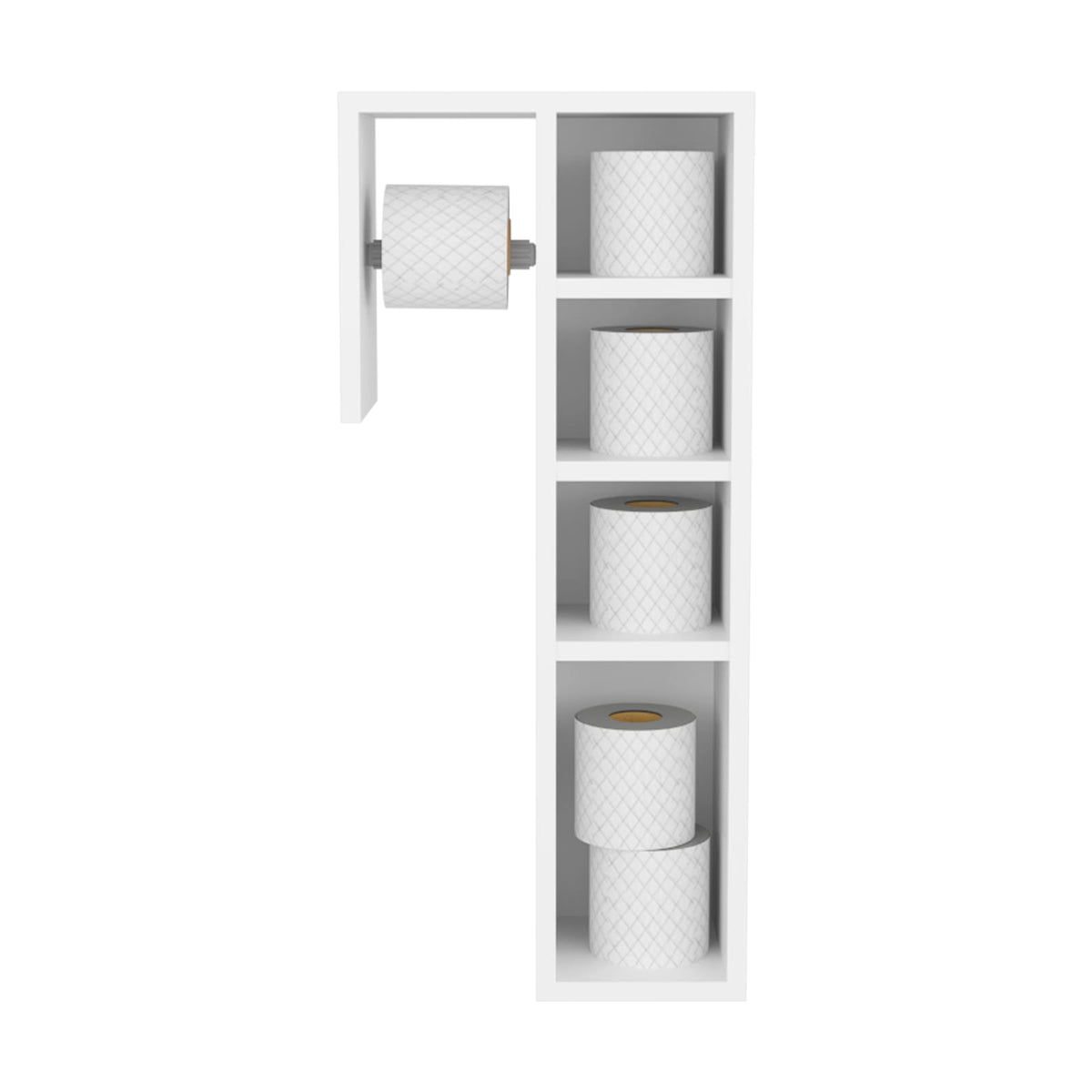 White Bathroom Storage Cabinet - 4 Shelves