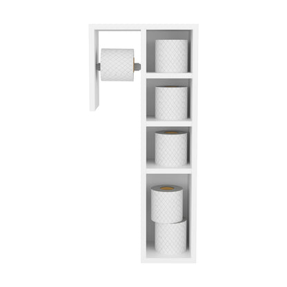 White Bathroom Storage Cabinet - 4 Shelves